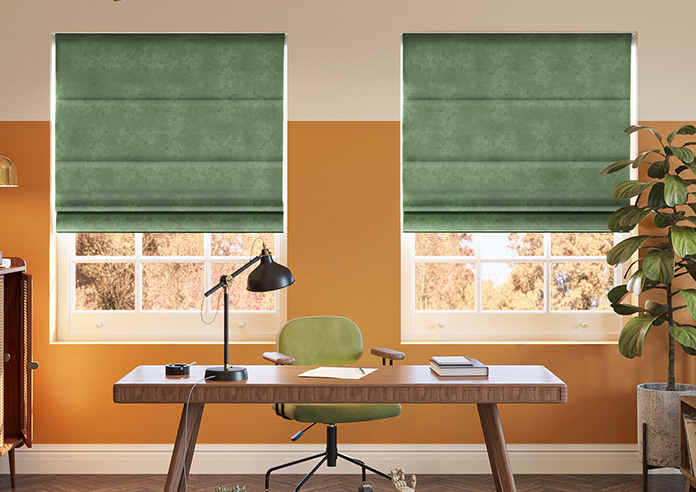 Florence Faux Suede, Hunter Green - Twist&Fit Roman Blind - Image 3